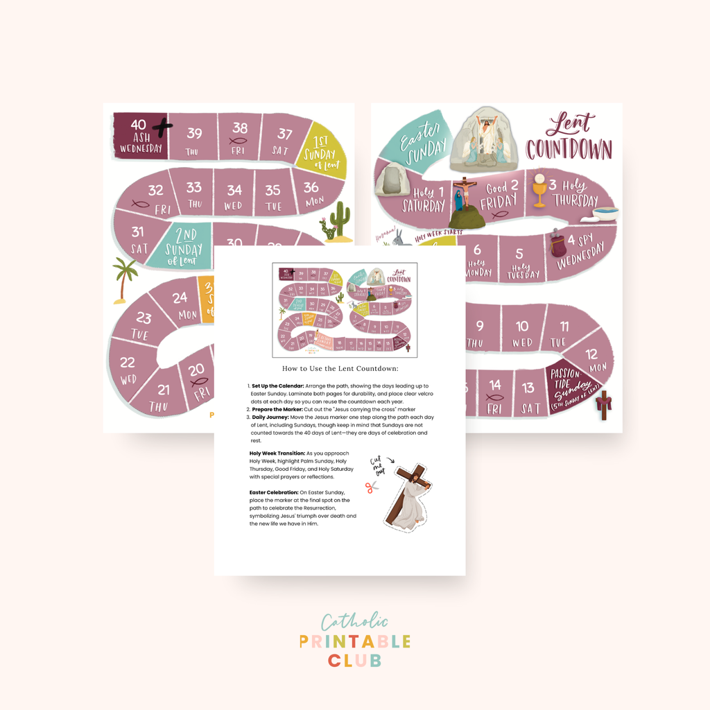 Lent Countdown Calendar | 40-Day Lenten Journey for Kids