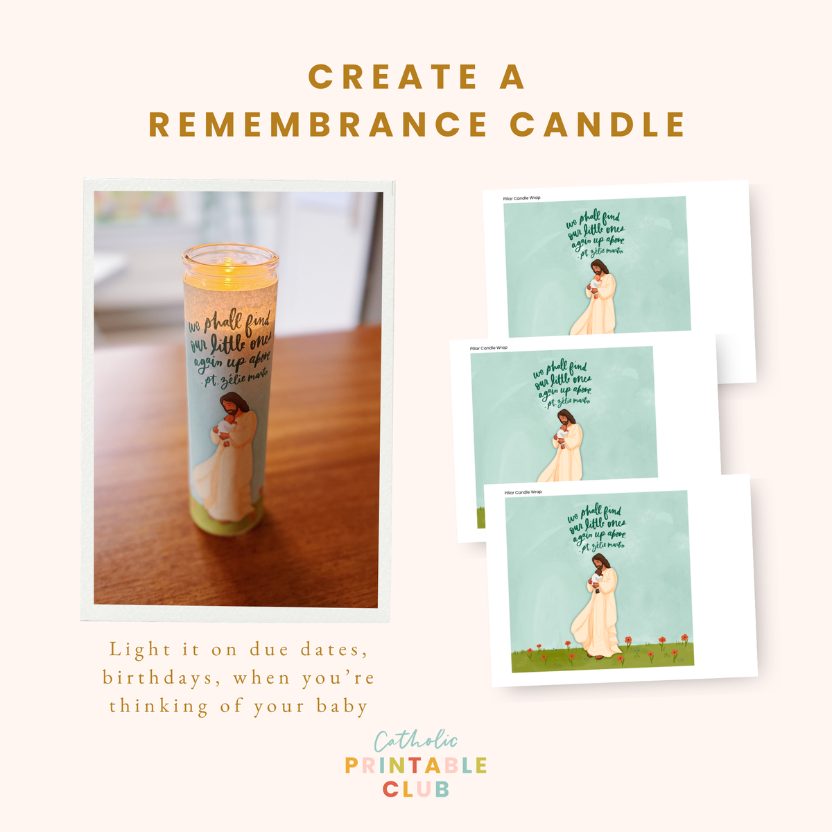 Pregnancy & Infant Loss Remembrance Kit: Candle Wrap, Affirmation Cards & Sympathy Cards
