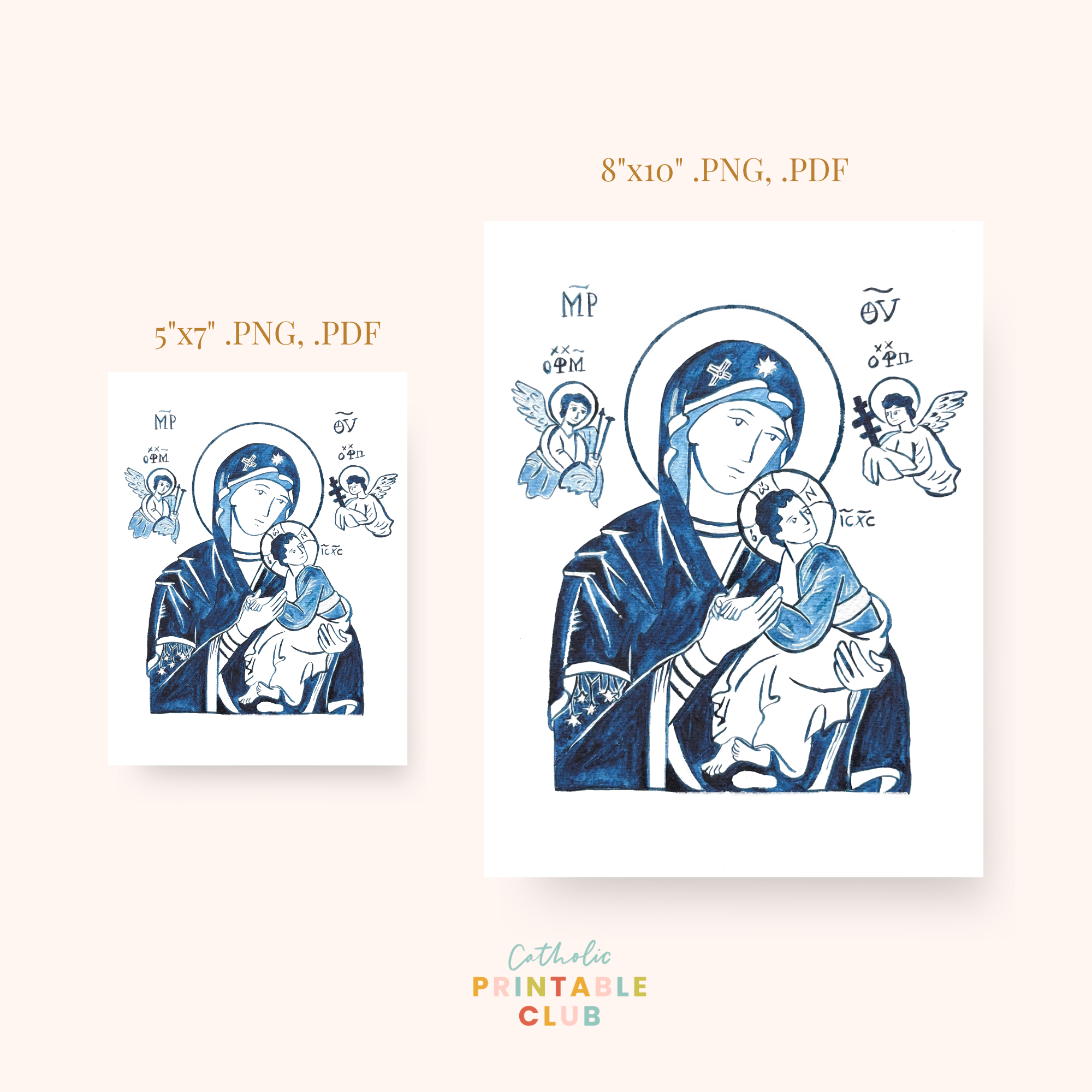 Our Lady of Perpetual Help Gouache Printable Art