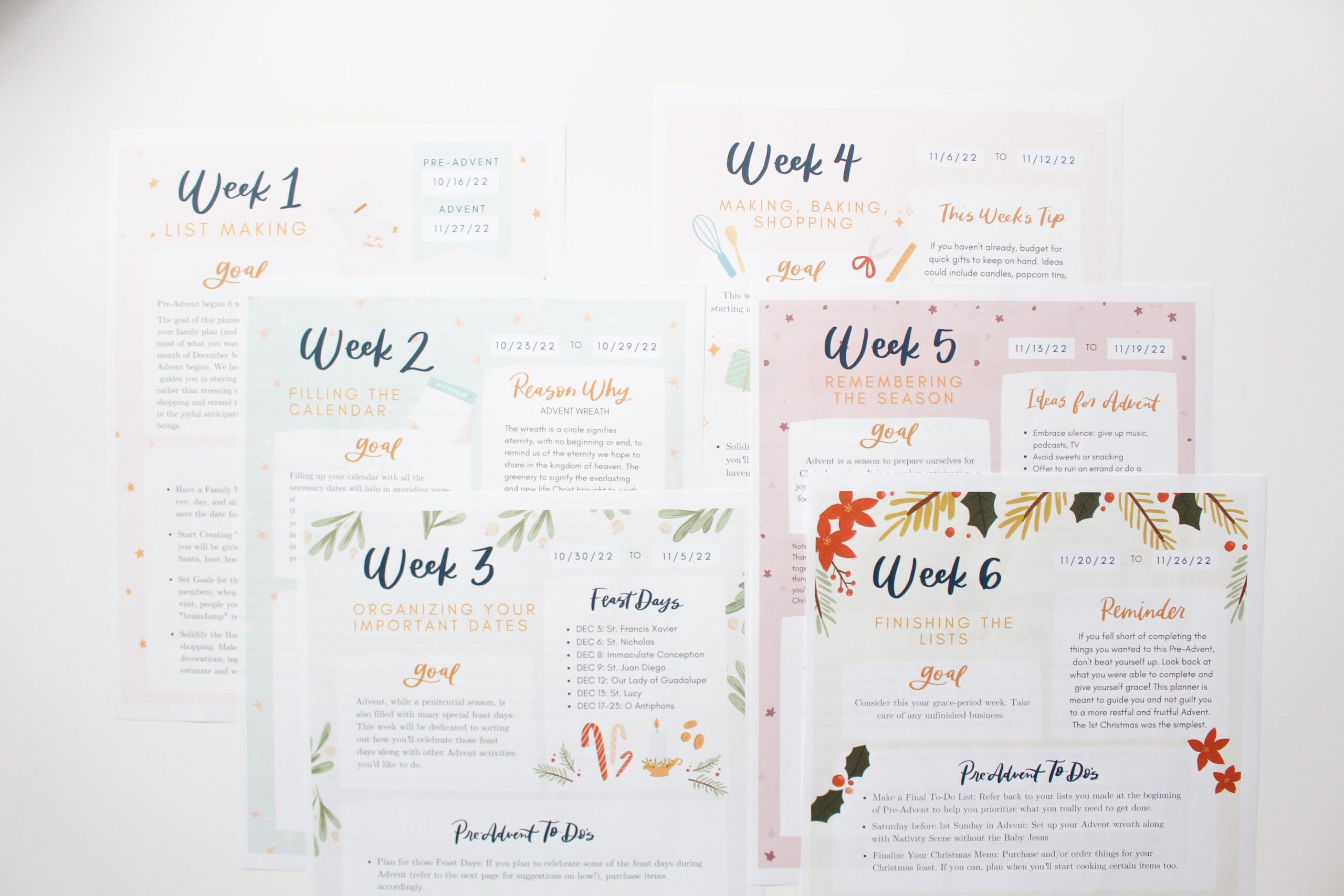 Pre-Advent Planner, Catholic Holiday Printable Planner (Group License)