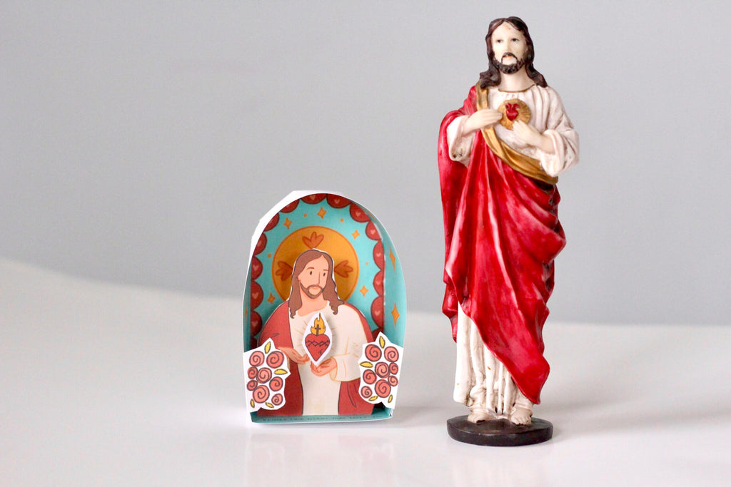 St. Margaret Mary Alacoque Activity Bundle: Coloring Page & Mini Sacred Heart Shrine