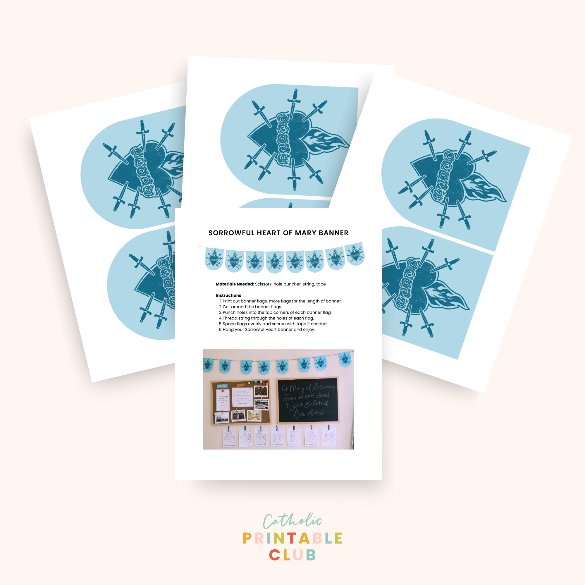 Sorrowful Heart Printable Banner