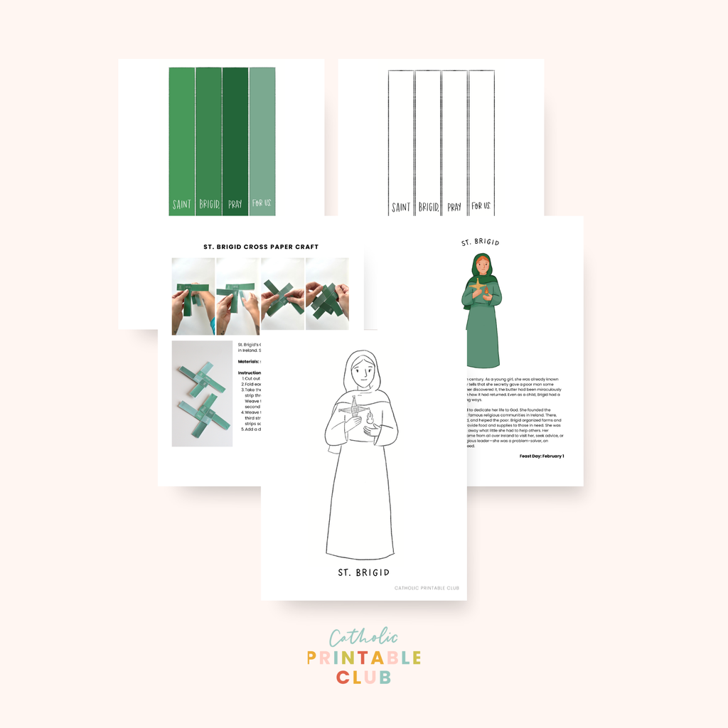 St. Brigid Activity Bundle: Coloring Page & Cross Craft