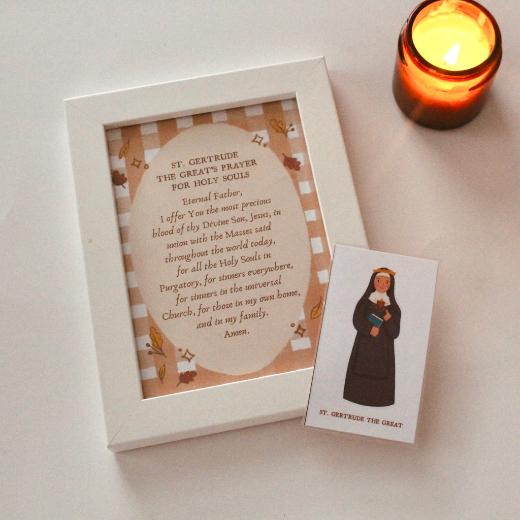 St. Gertrude the Great Activity Bundle: Coloring Page & Heart Garland Craft