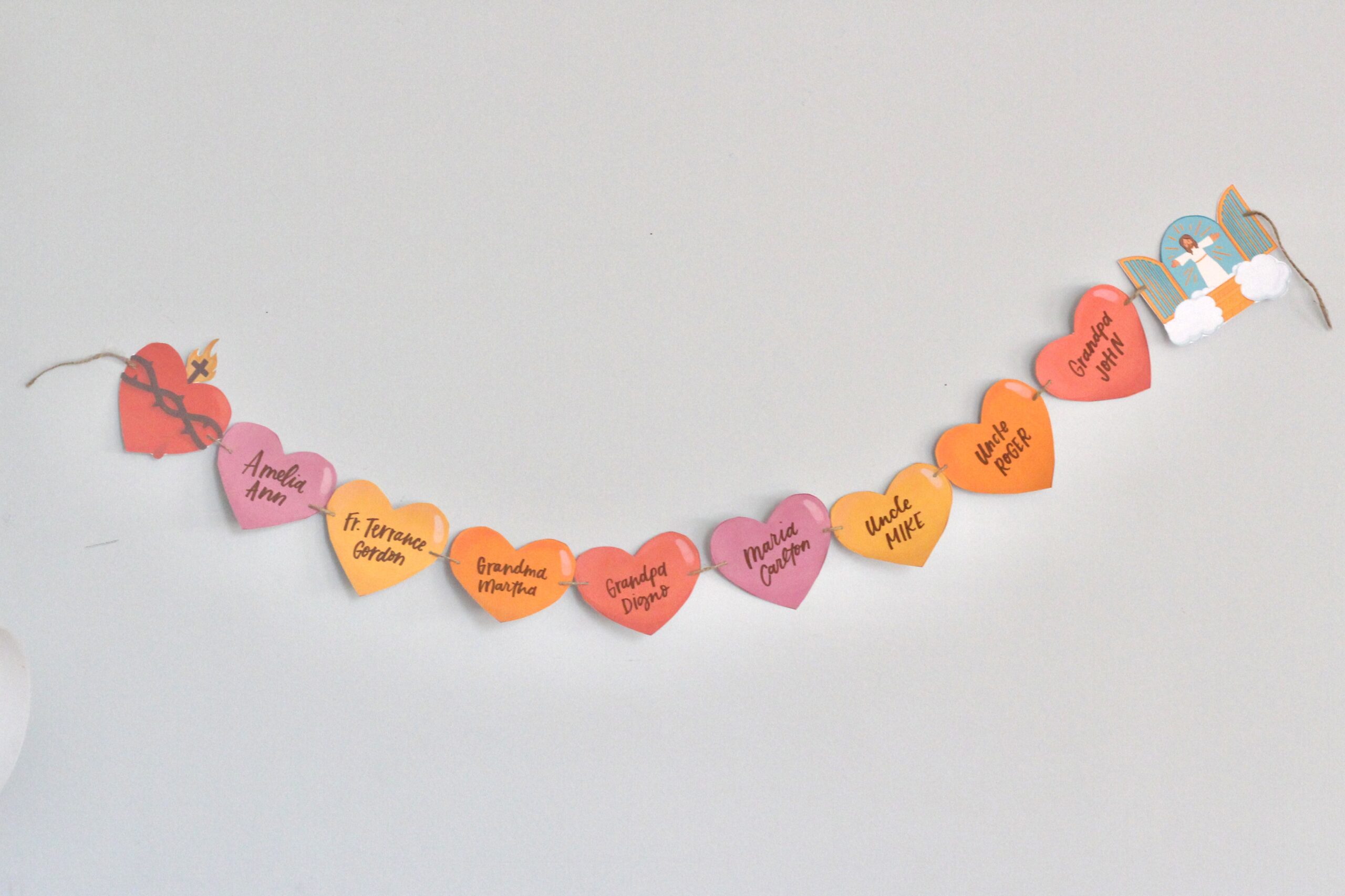 St. Gertrude the Great Activity Bundle: Coloring Page & Heart Garland Craft