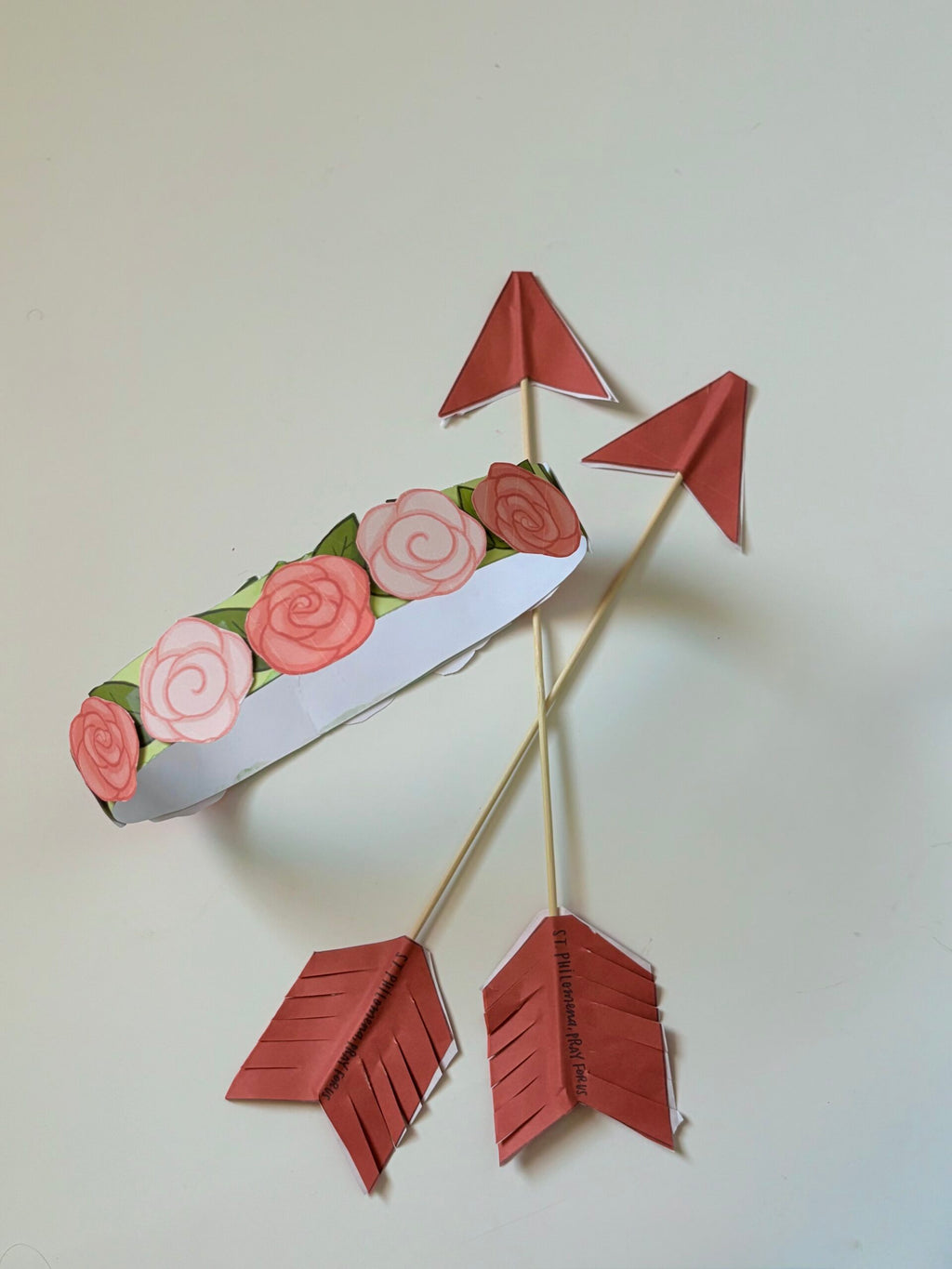 St. Philomena Activity Bundle: Coloring Page, Flower Crown & Arrow Craft