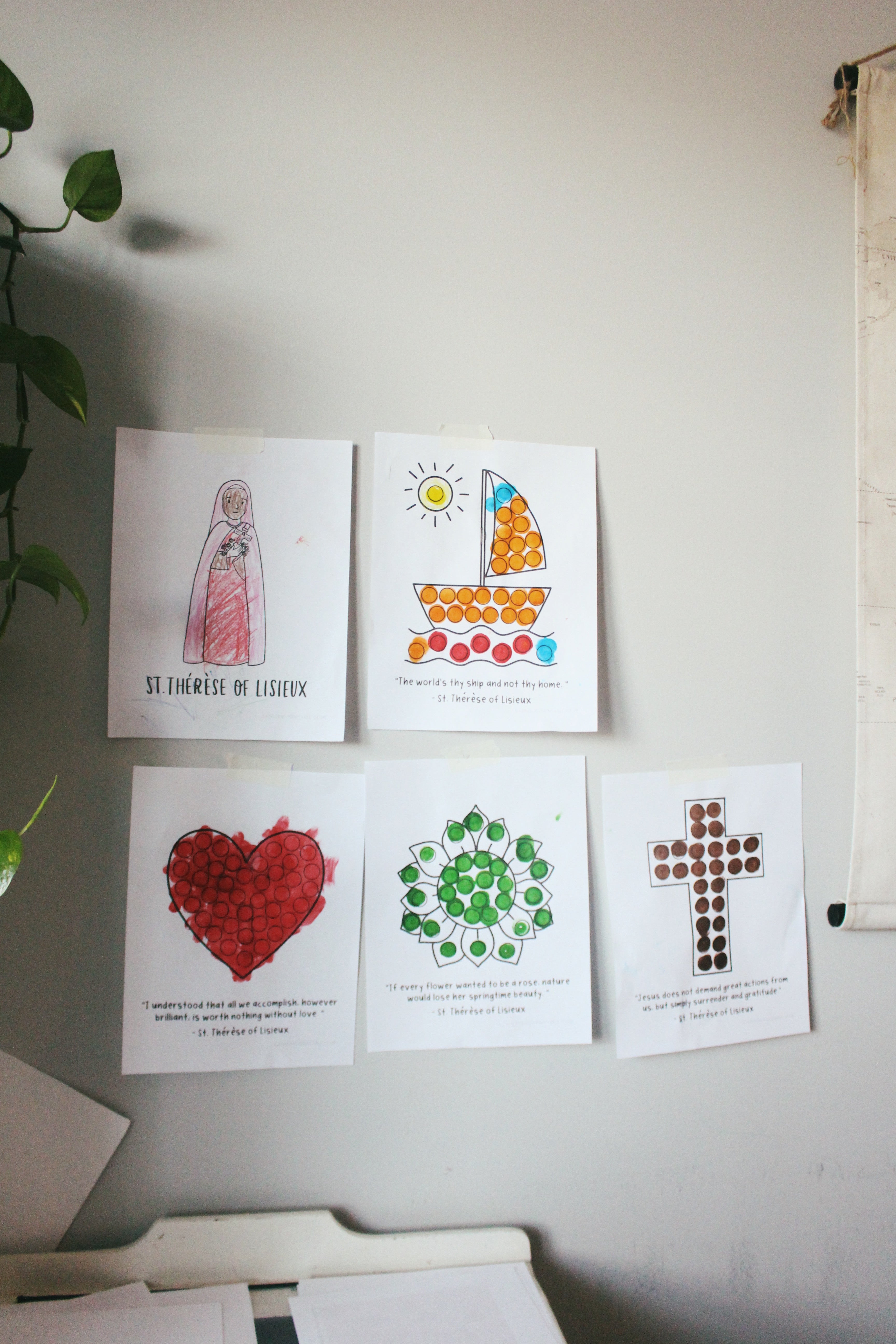 St. Thérèse of Lisieux Activity Bundle: Coloring Page & Dot Marker Sheets