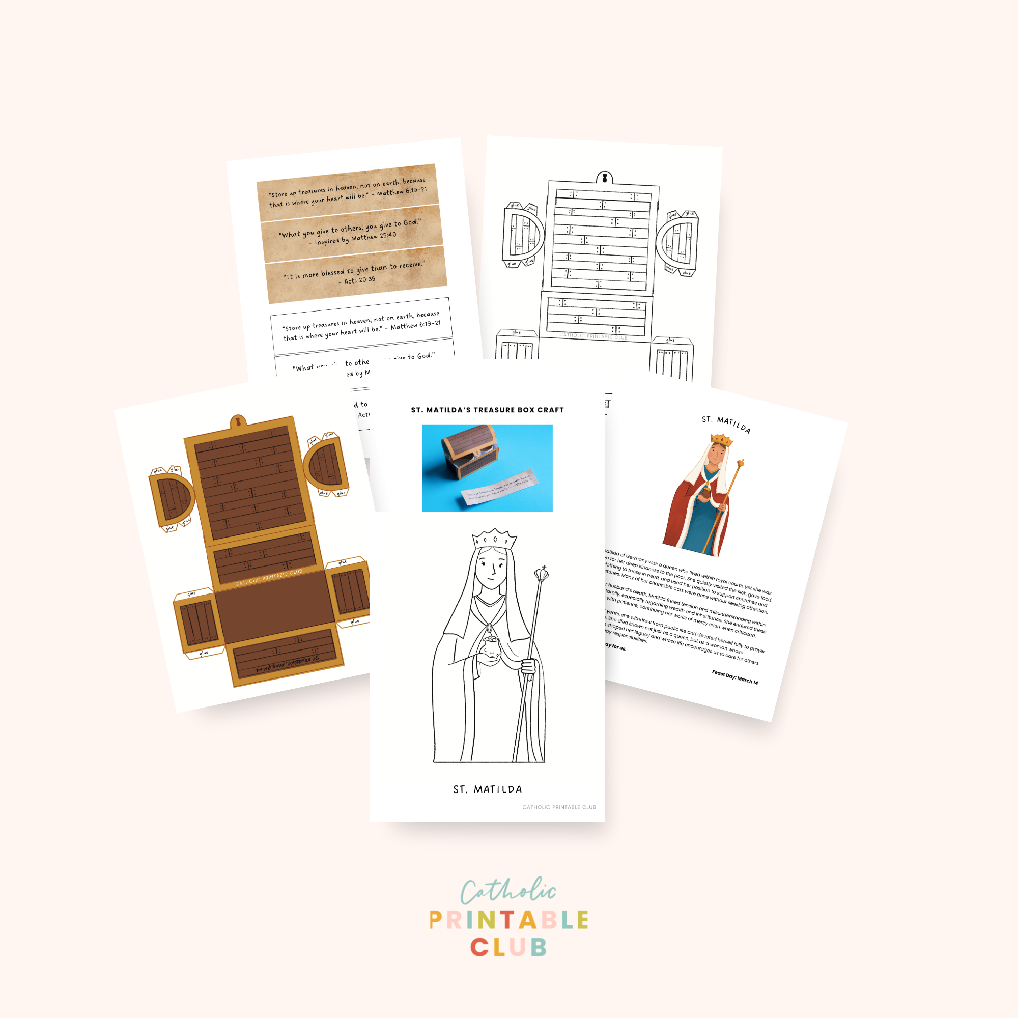 St. Matilda Activity Bundle: Coloring Page & Treasure Box Craft