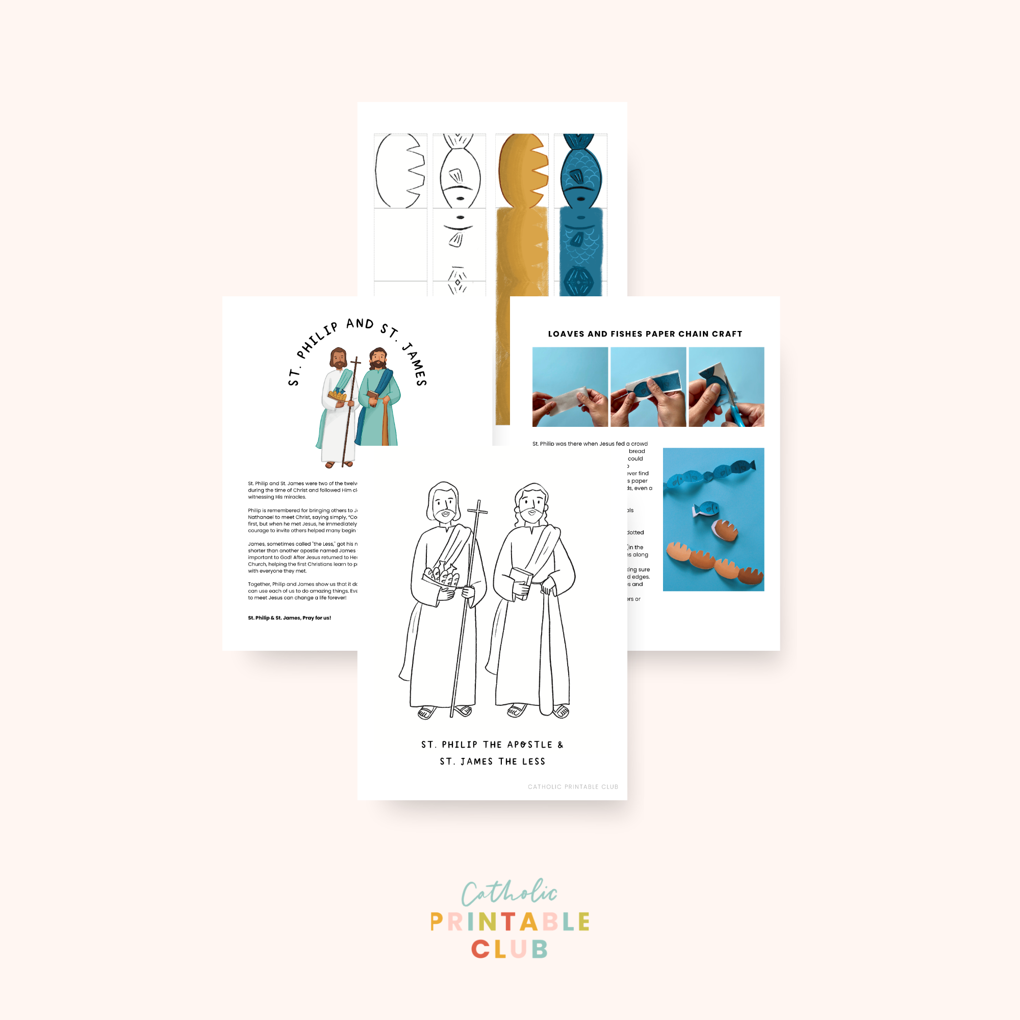 St. Philip & St. James Activity Bundle: Coloring Page & Loaves and Fishes Paper Chain Craft