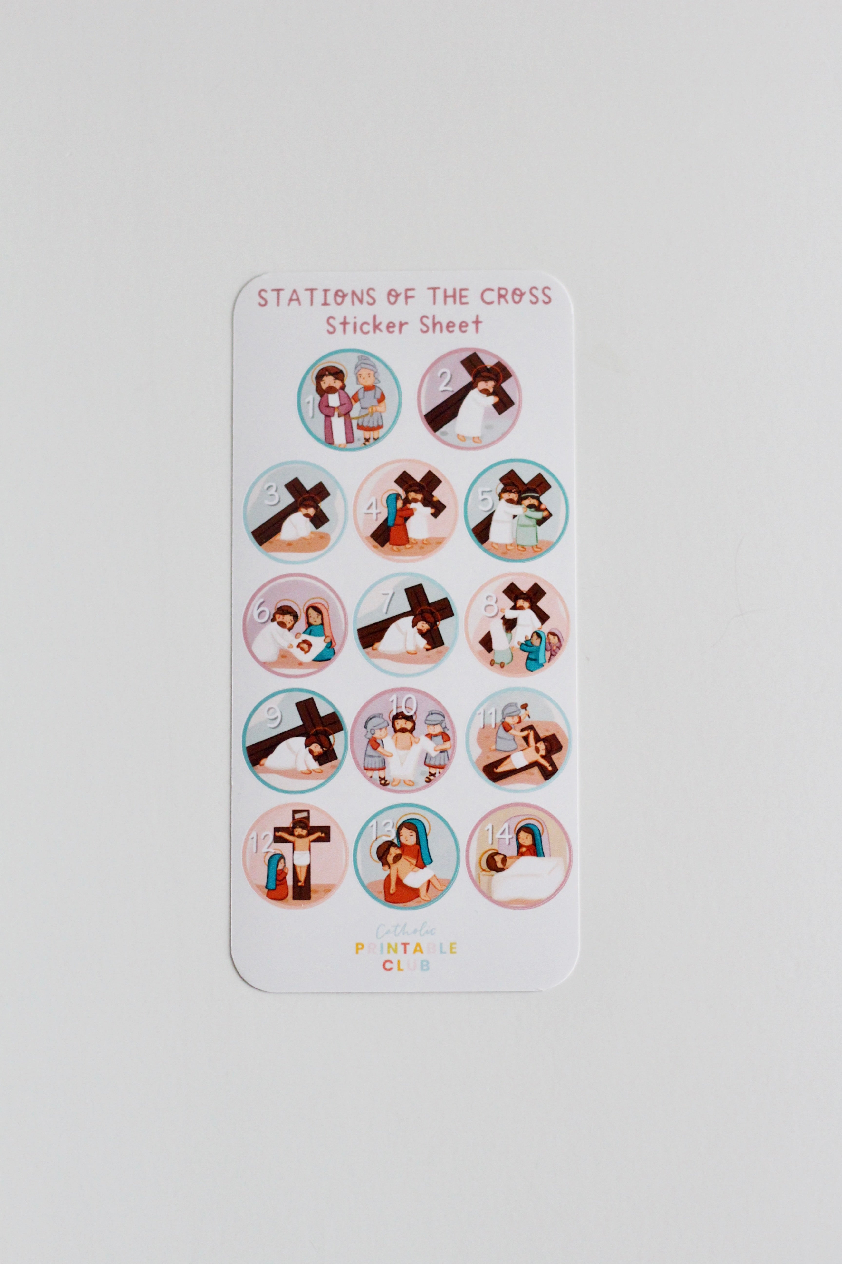 Stations of the Cross Flashcards & Sticker Set