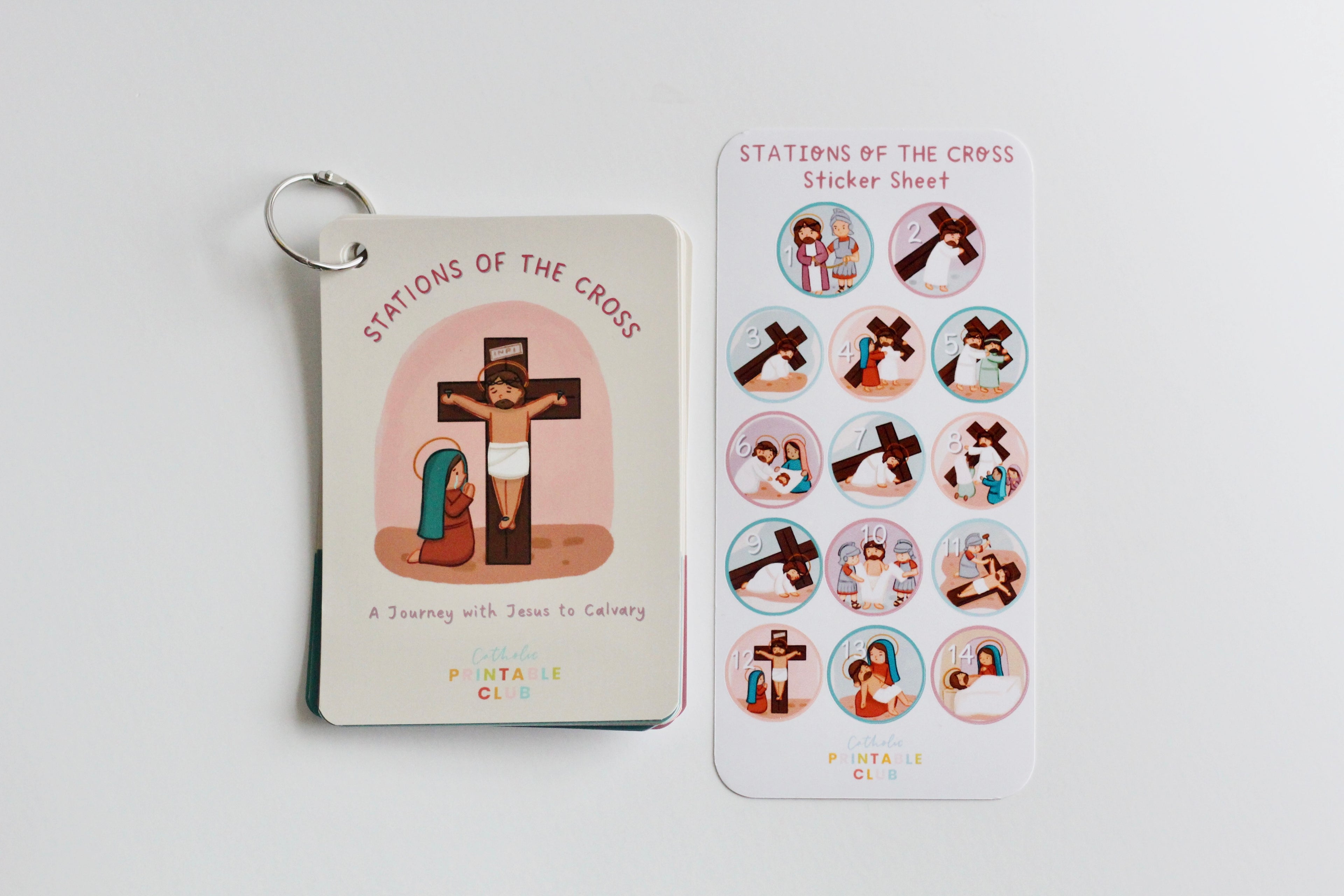Stations of the Cross Flashcards & Sticker Set