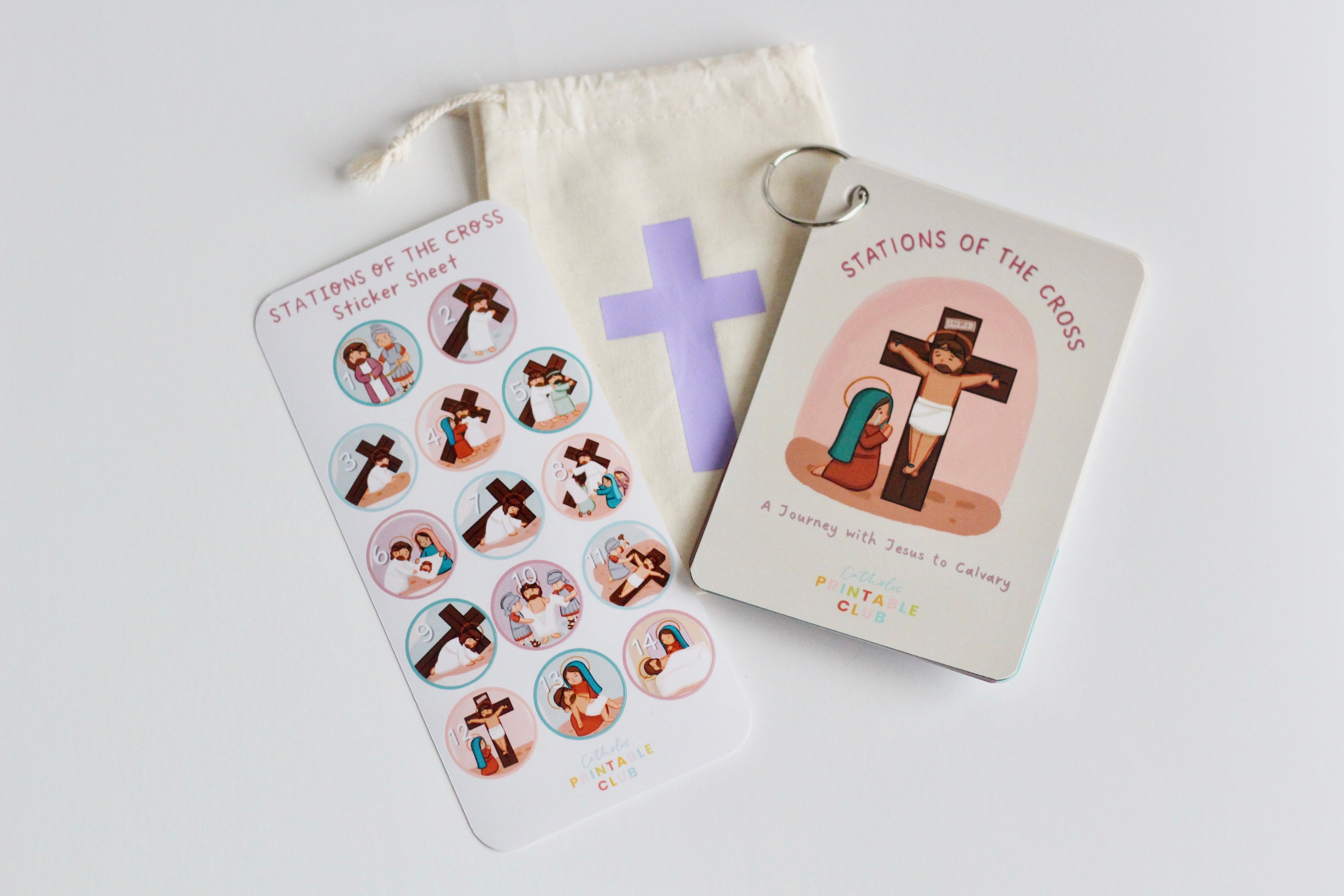 Stations of the Cross Flashcards & Sticker Set