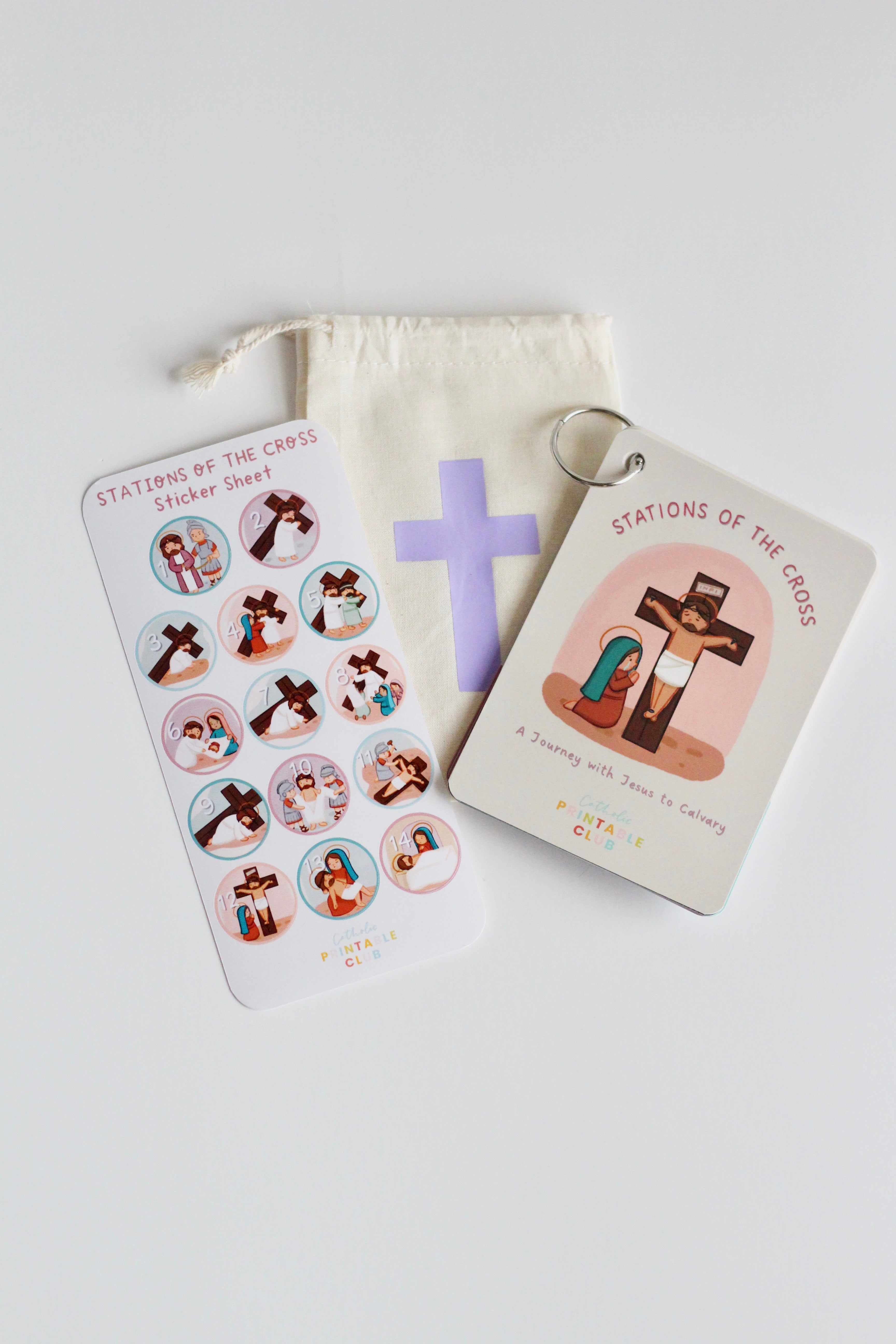 Stations of the Cross Flashcards & Sticker Set