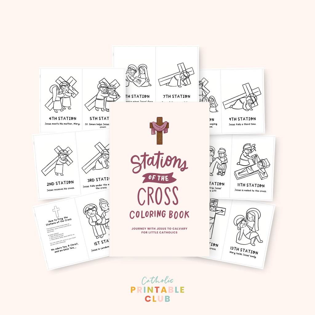 Stations of the Cross Coloring Book-  Printable Catholic Activity for Kids