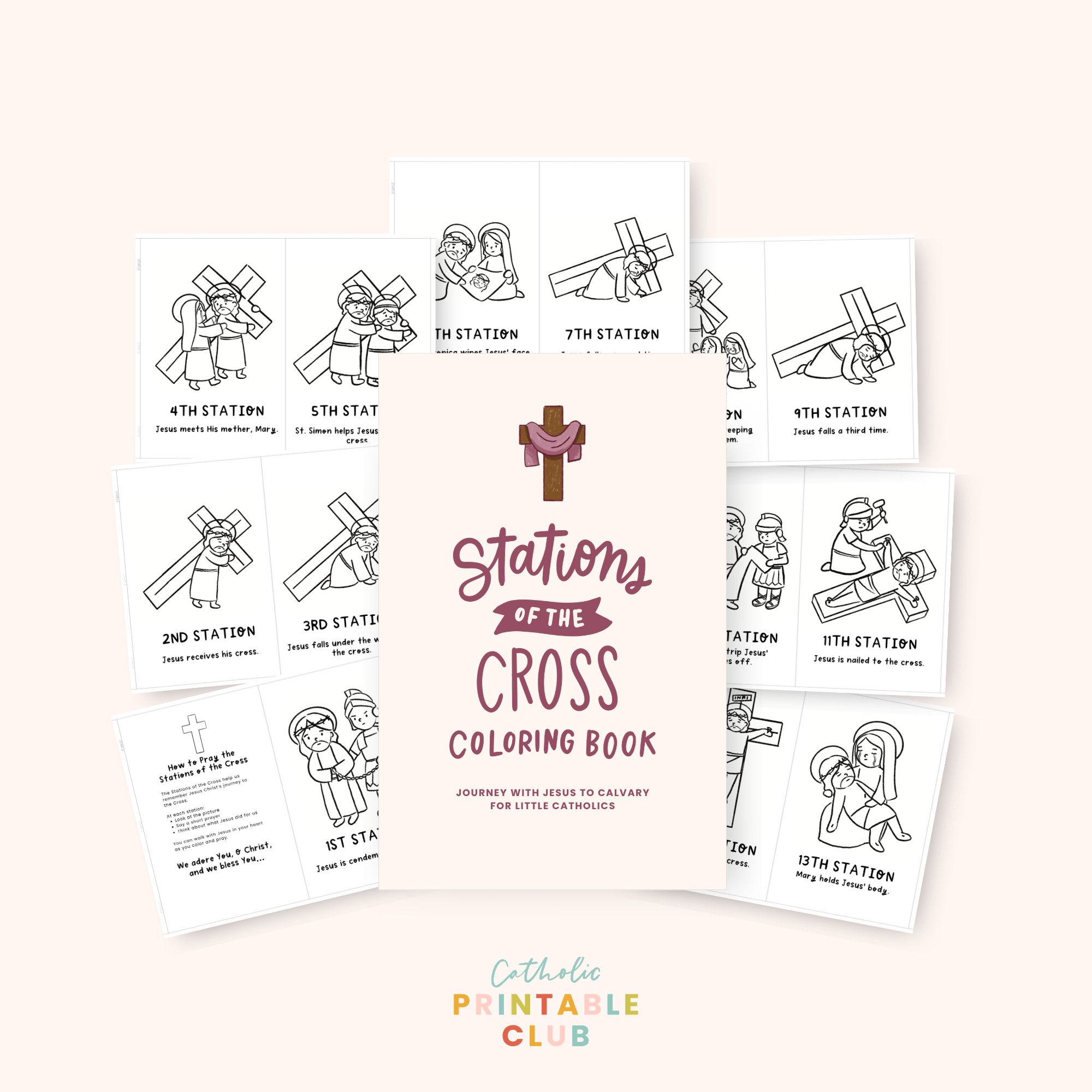 Catholic Coloring Book Bundle | Holy Week, Stations of the Cross & Easter Printables