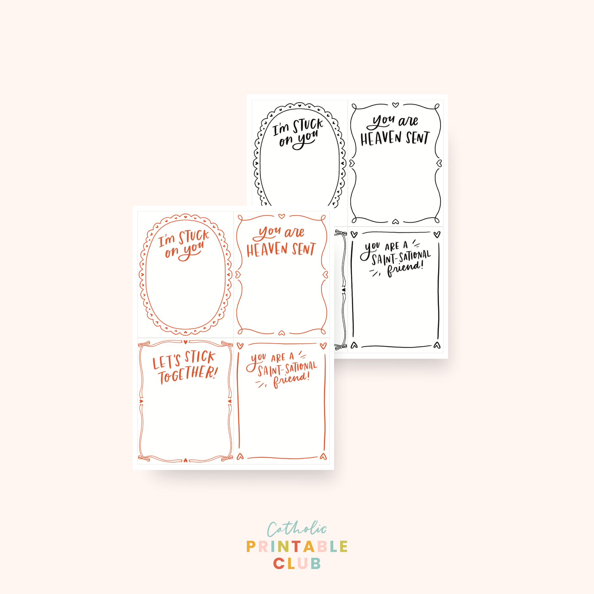 Catholic Valentine Sticker Cards Printable