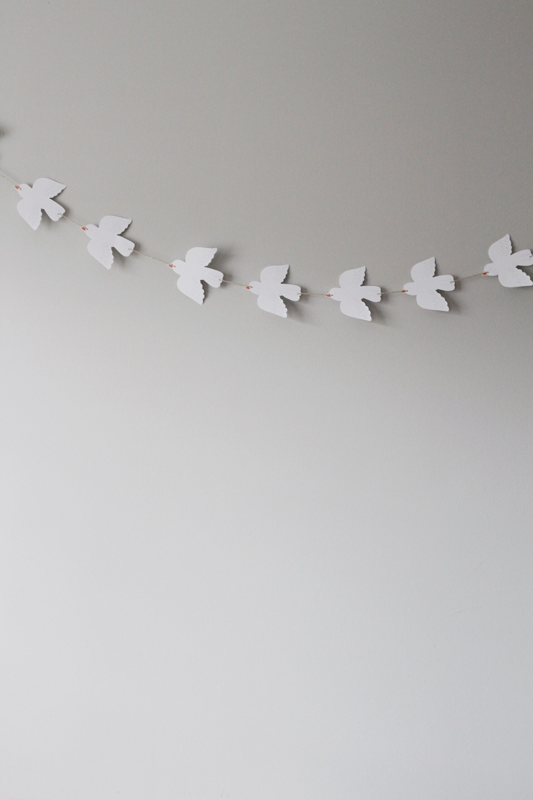 paper doves on a string